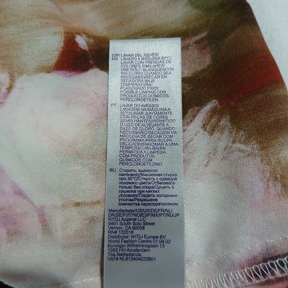 NYDJ Not your Daughters Jeans XL Abstract Floral Long-Sleeved blouse ruffle - Picture 15 of 16